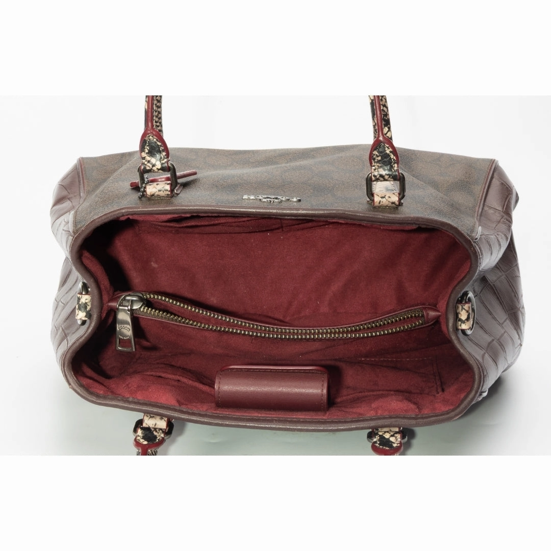 Coach Croc Embossed Leather Sage Carryall Satchel