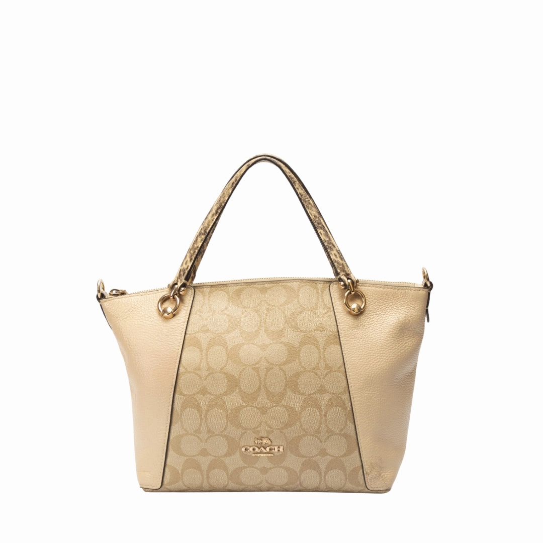 Coach Kacey Colorblock Signature Canvas Satchel