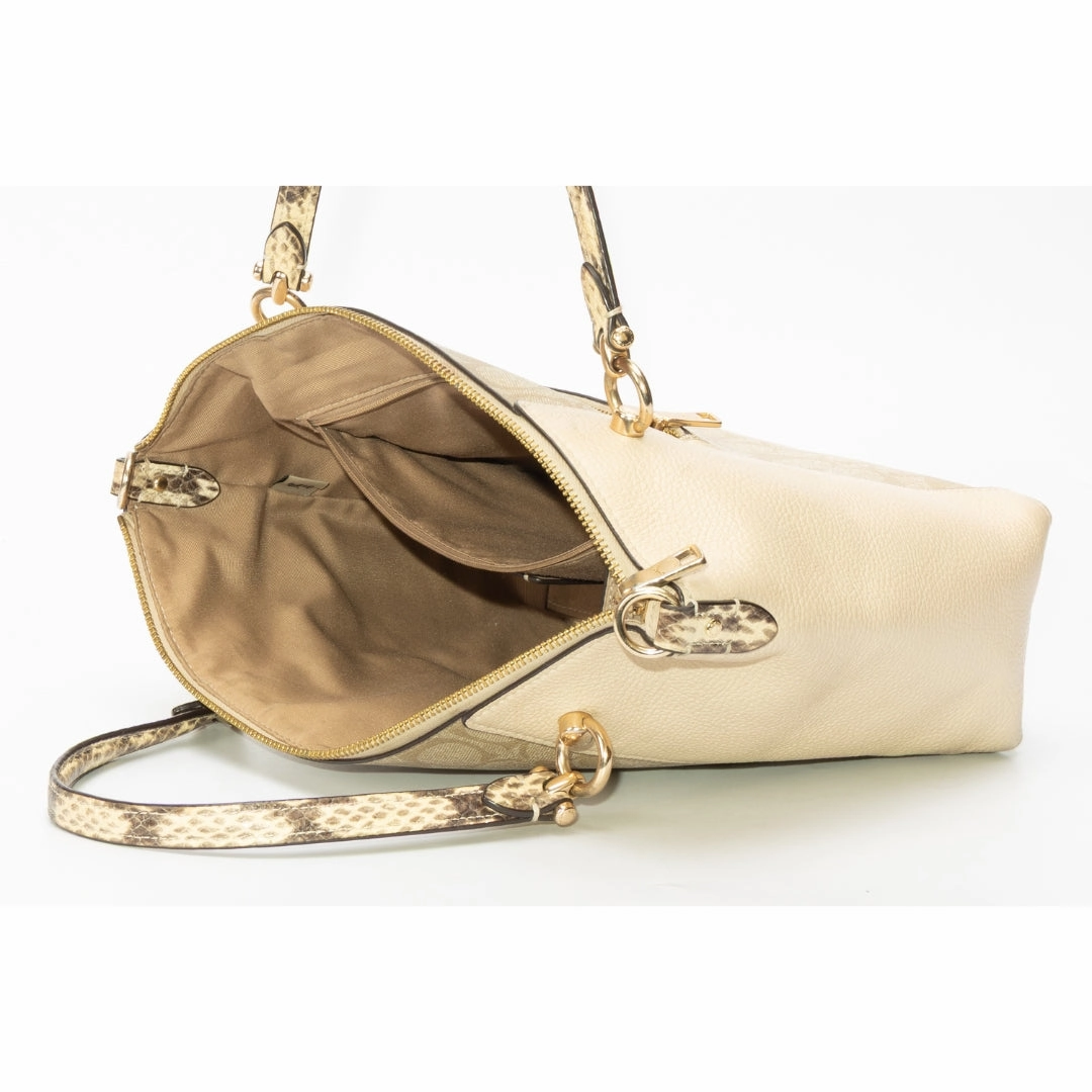 Coach Kacey Colorblock Signature Canvas Satchel