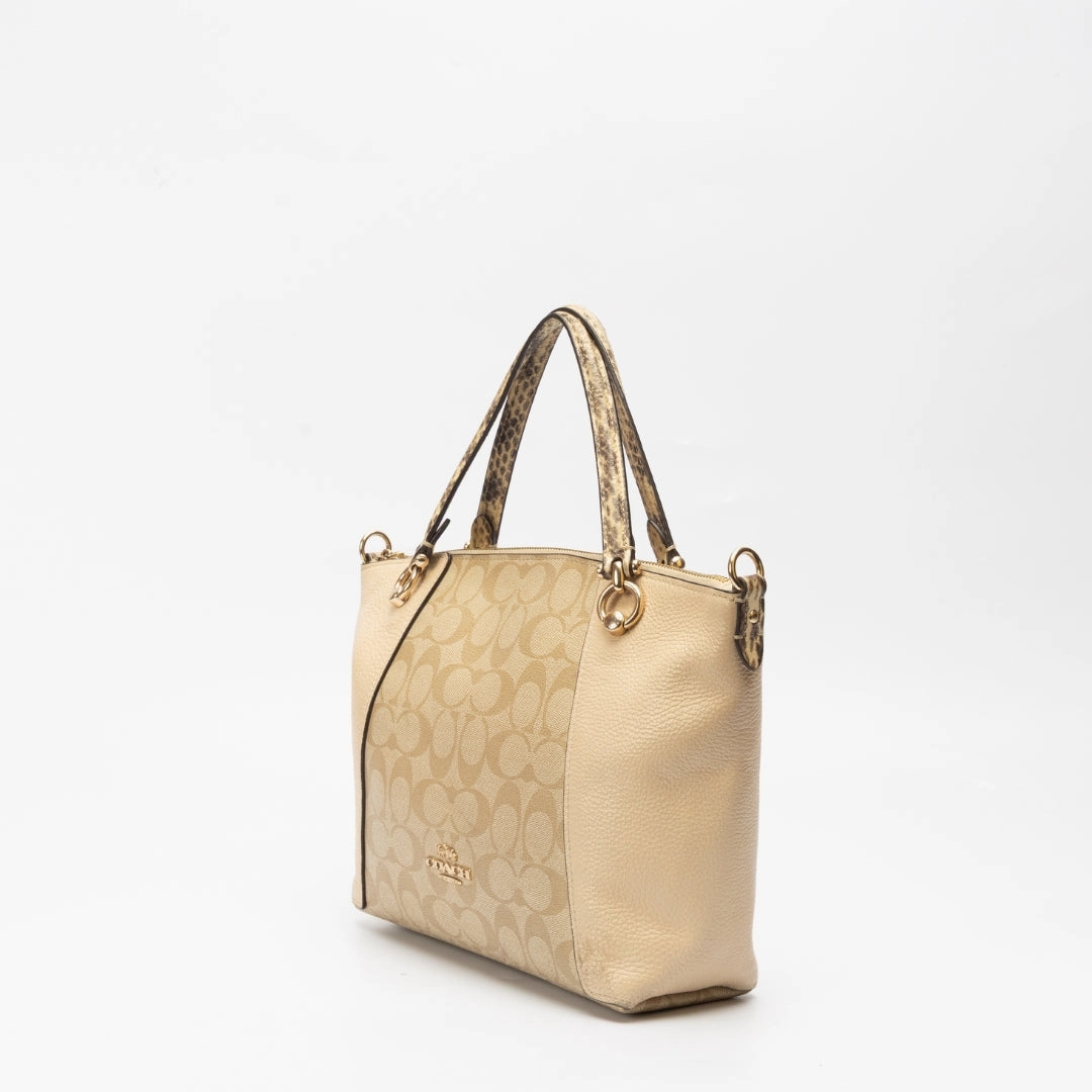 Coach Kacey Colorblock Signature Canvas Satchel