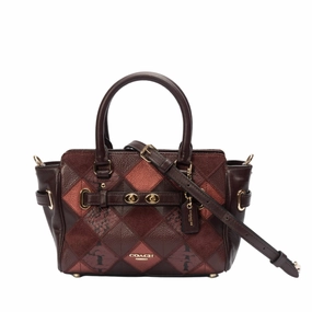 Coach Maroon Quilted Leather Swagger Canyon Satchel