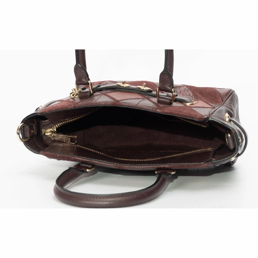 Coach Maroon Quilted Leather Swagger Canyon Satchel