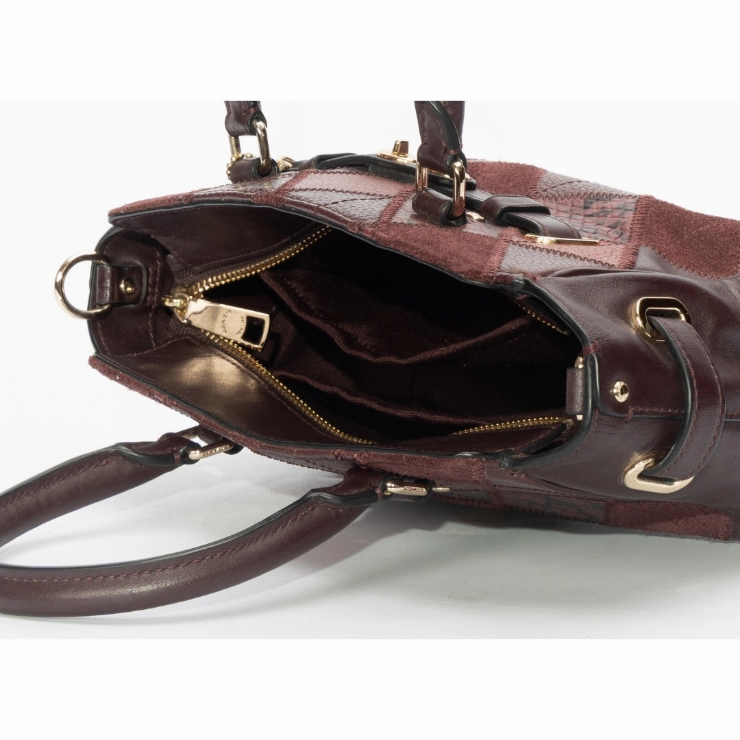 Coach Maroon Quilted Leather Swagger Canyon Satchel