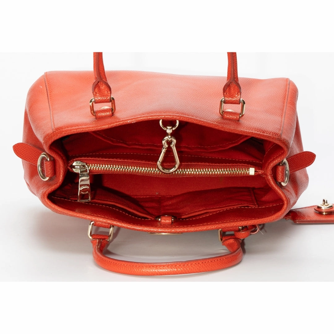 Coach Red Leather Margot Carryall Satchel
