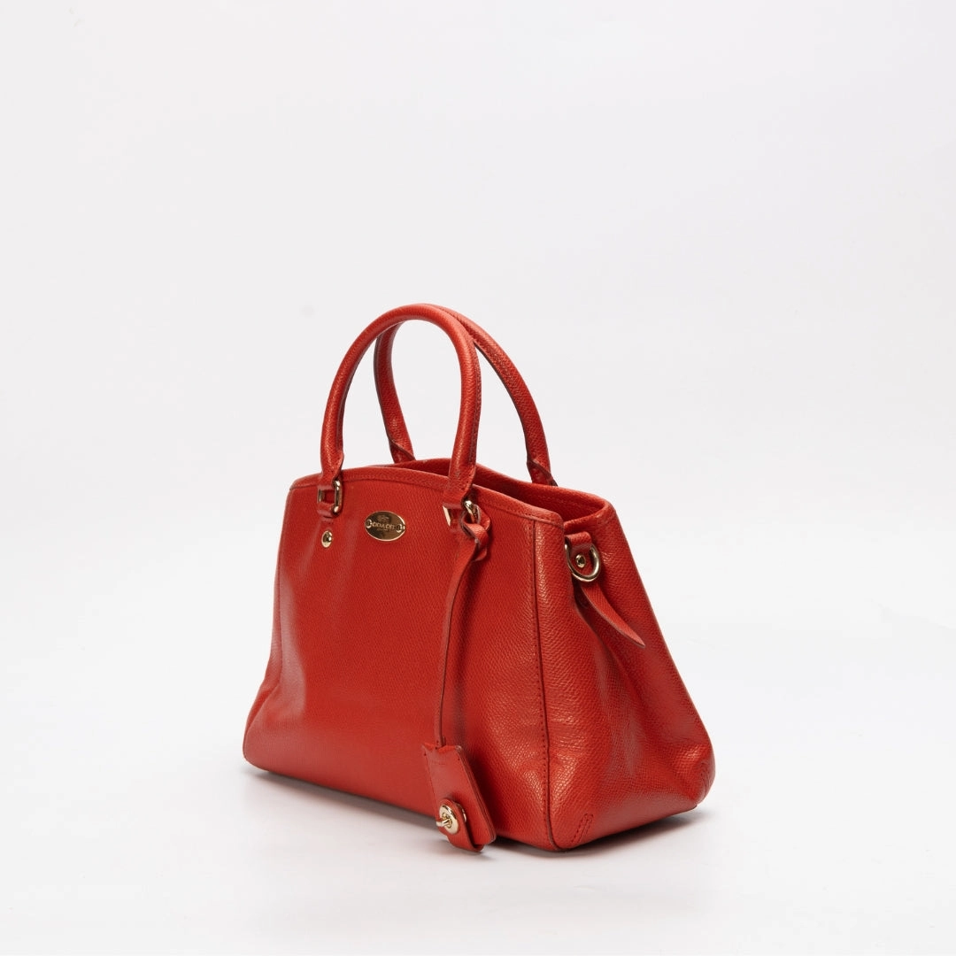 Coach Red Leather Margot Carryall Satchel