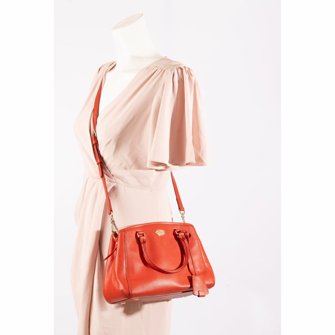 Coach Red Leather Margot Carryall Satchel