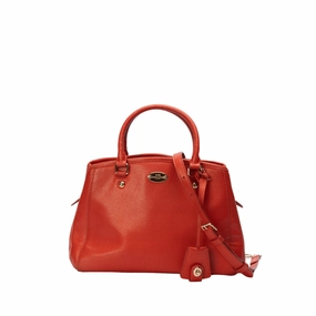 Coach Red Leather Margot Carryall Satchel