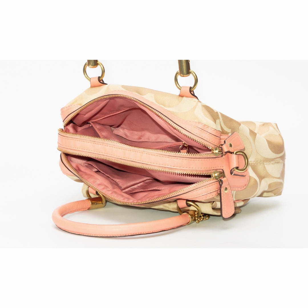 Coach Signature Canvas and Leather Buckle Satchel