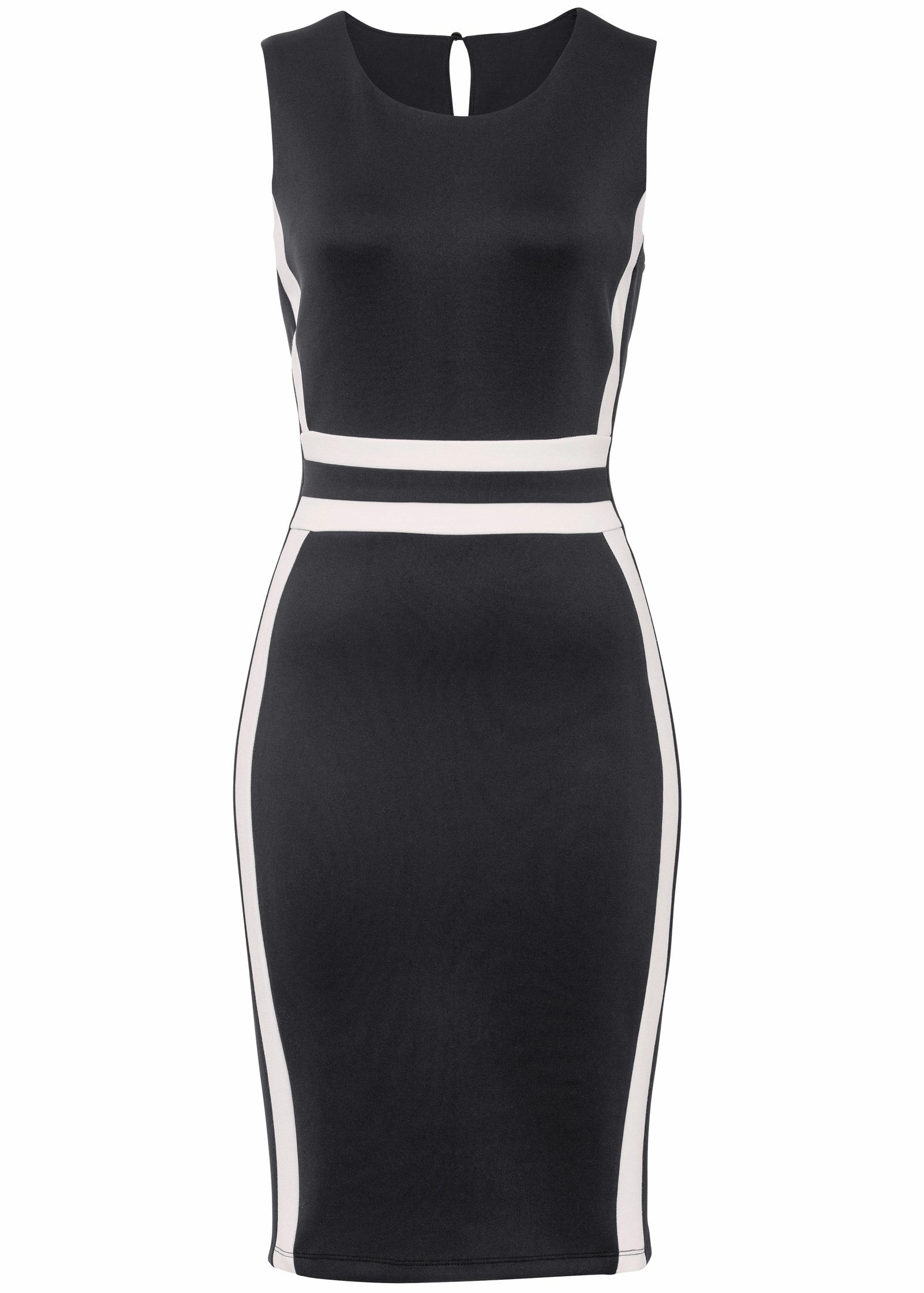 Color Block Bodycon Dress - Black & White