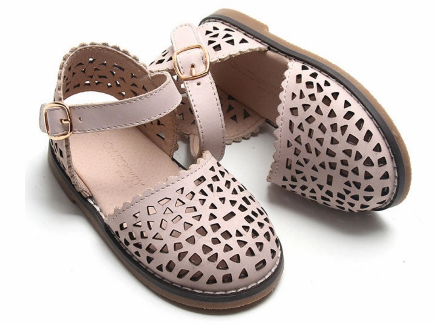 Consciously Baby Leather Pocket Sandal Rosewater Hard Sole