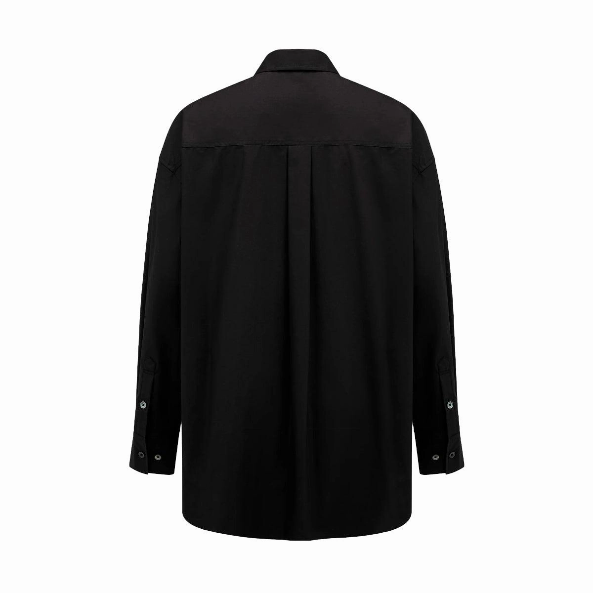 Contrast Patched Pocket Shirt 'Black'