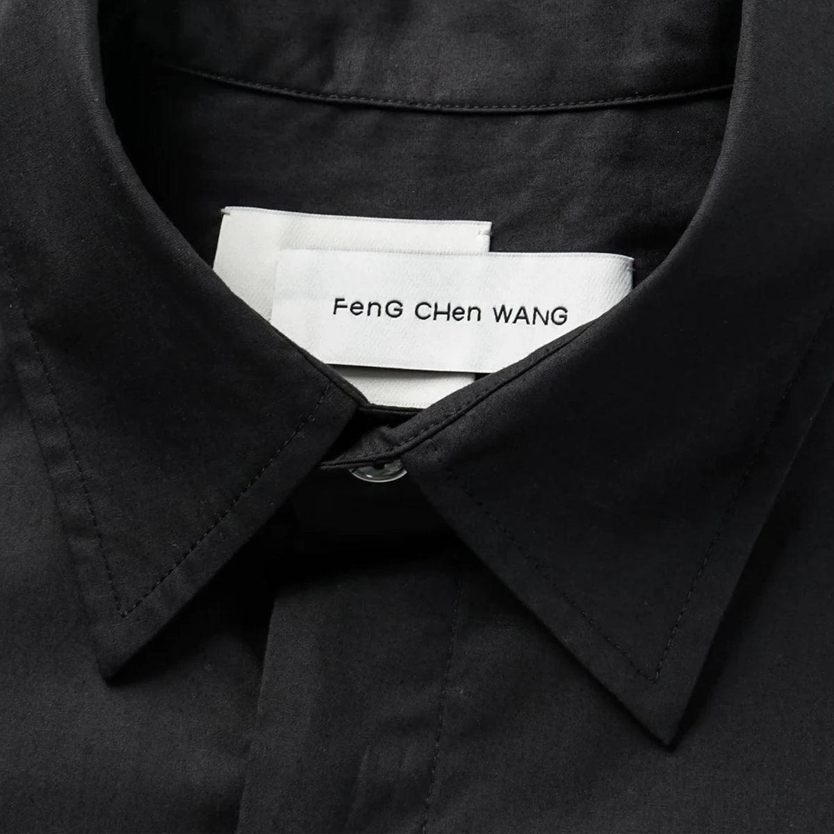 Contrast Patched Pocket Shirt 'Black'