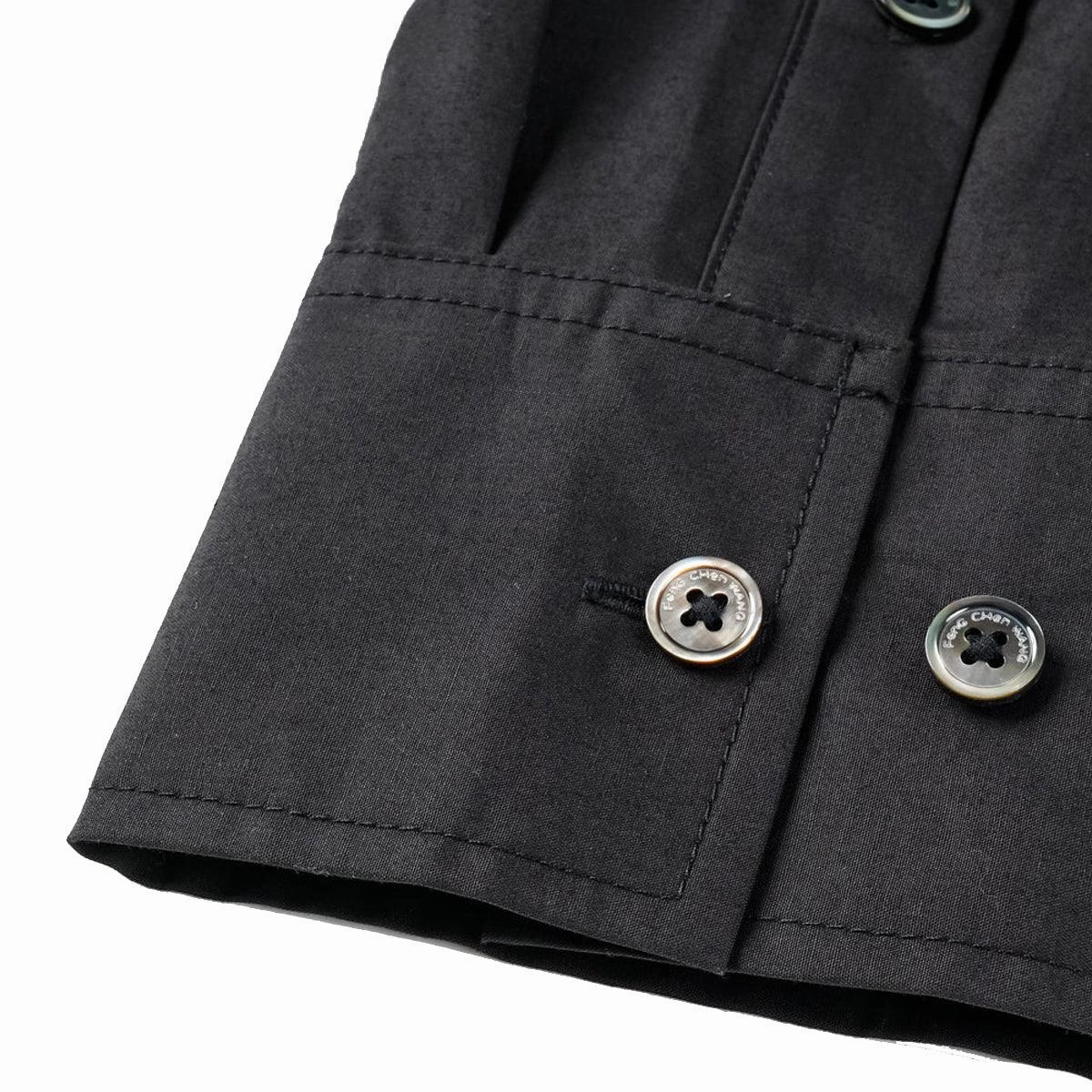 Contrast Patched Pocket Shirt 'Black'