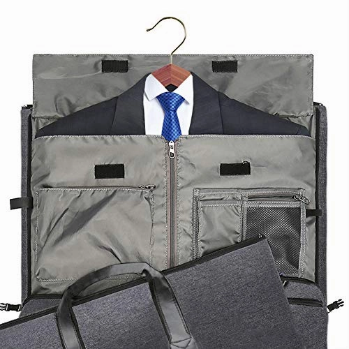Convertible Garment Bag with Shoulder Strap, Modoker Carry on Garment Duffel Bag for Men Women - 2 in 1 Hanging Suitcase Suit Travel Bags (Black)