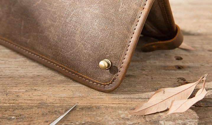 Cool Canvas Leather Mens Bifold Long Wallet Long Wallet for Men