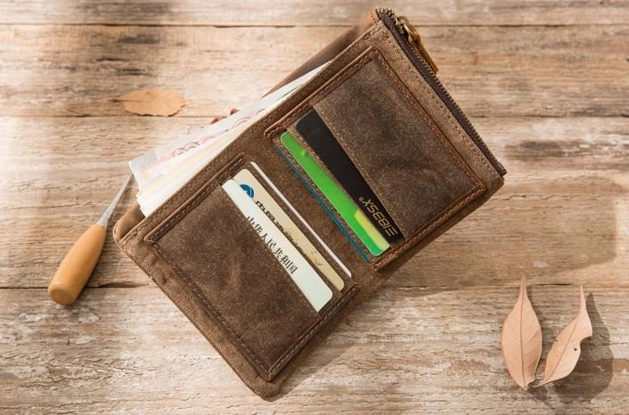 Cool Canvas Mens Small Wallet Bifold Vintage billfold Wallets for Men