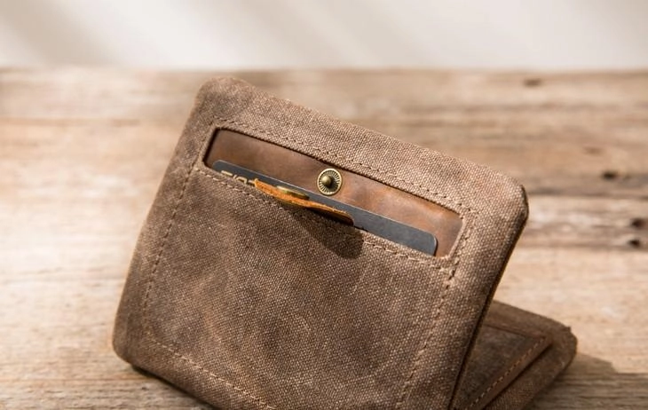 Cool Canvas Mens Small Wallet Bifold Vintage billfold Wallets for Men