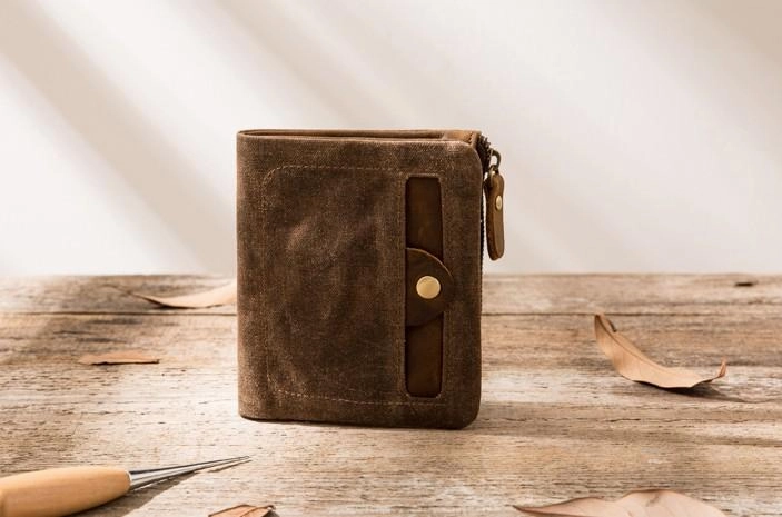 Cool Canvas Mens Small Wallet Bifold Vintage billfold Wallets for Men