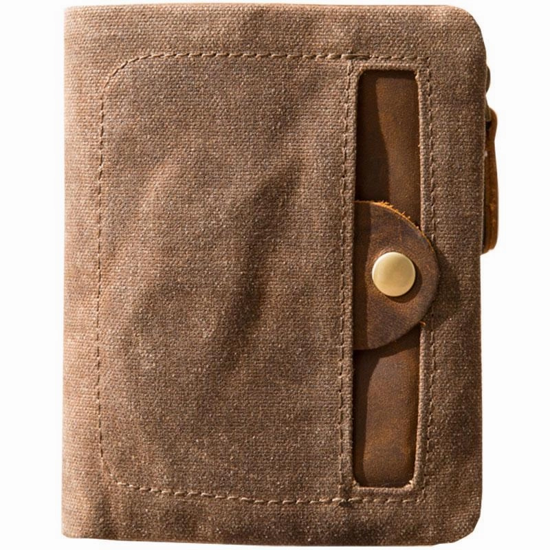 Cool Canvas Mens Small Wallet Bifold Vintage billfold Wallets for Men