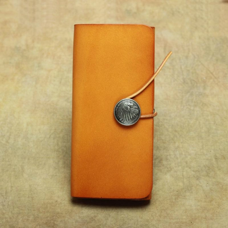 Cool Handmade Leather Men's Envelope Long Wallet Vintage Long Wallet For Men