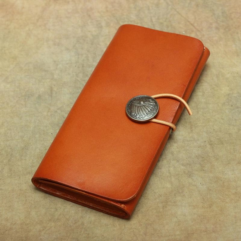 Cool Handmade Leather Men's Envelope Long Wallet Vintage Long Wallet For Men