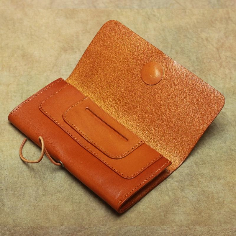 Cool Handmade Leather Men's Envelope Long Wallet Vintage Long Wallet For Men