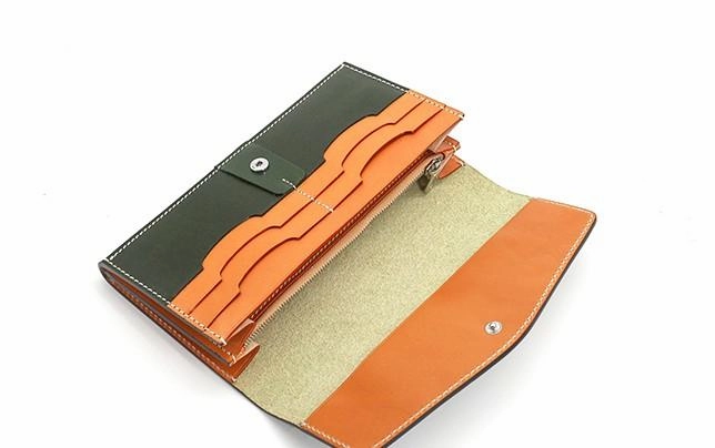 Cool Handmade Mens Leather Long Wallet Envelope Long Bifold Wallet for Men