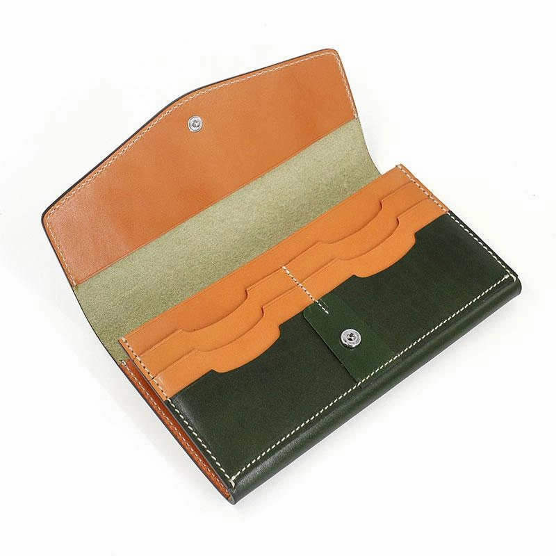 Cool Handmade Mens Leather Long Wallet Envelope Long Bifold Wallet for Men