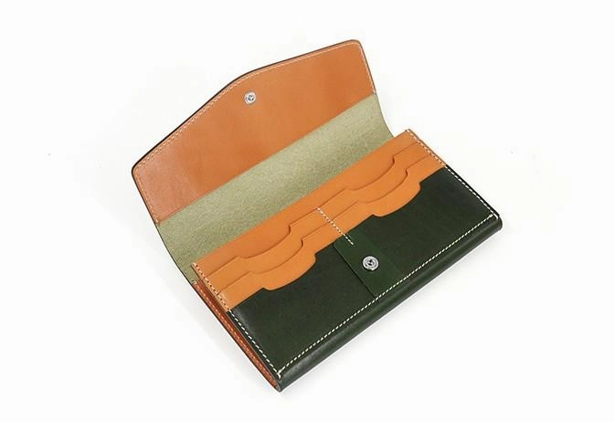 Cool Handmade Mens Leather Long Wallet Envelope Long Bifold Wallet for Men