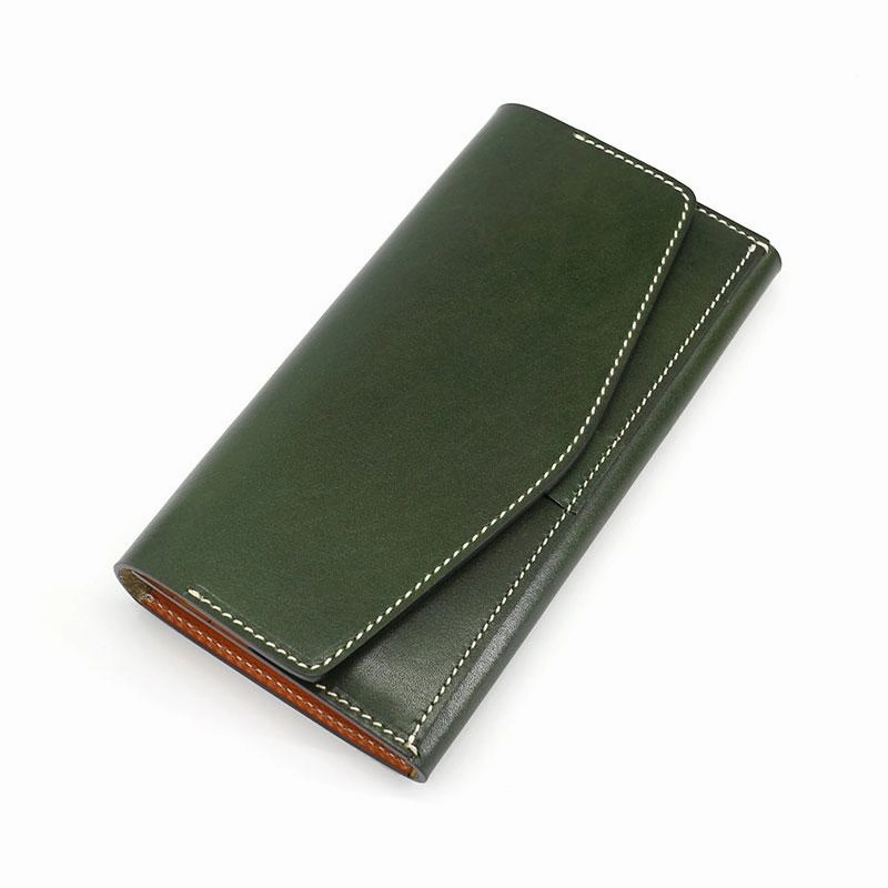 Cool Handmade Mens Leather Long Wallet Envelope Long Bifold Wallet for Men