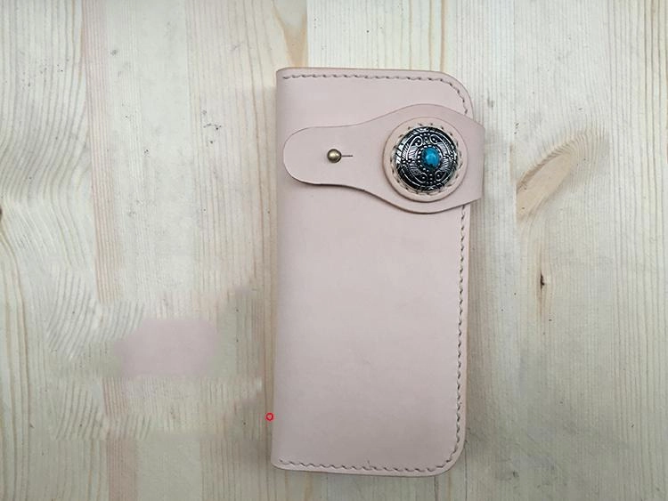 Cool Leather Mens Biker Chain Wallet Handmade Long Biker Wallet with Chain