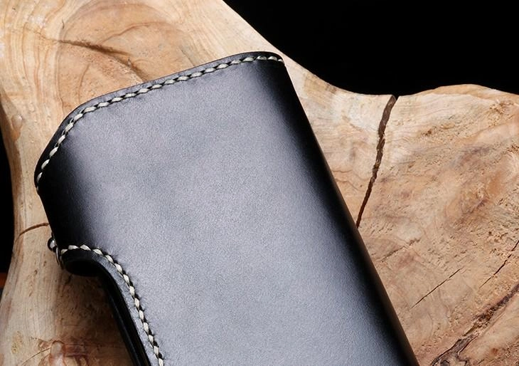 Cool Leather Mens Biker Chain Wallet Leather Biker Wallets Long Chain Wallet for Men