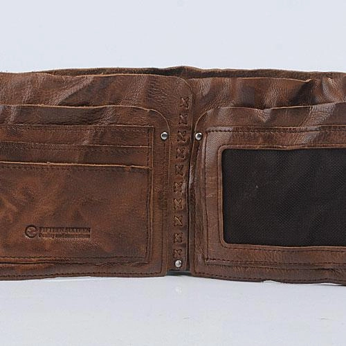 Cool Leather Mens Small Bifold Leather Wallet Men billfold Wallets for Men