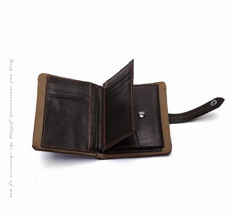 Cool Leather Mens Small Wallet billfold Brown Bifold Wallet Black Multi-card Front Pocket Wallet for Men