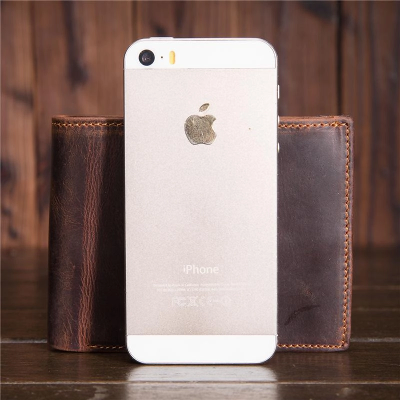 Cool Leather Mens Small Wallet billfold Trifold Wallet Front Pocket Wallet for Men
