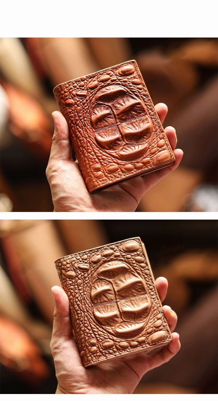 Cool Vertical Dark Brown Leather Mens billfold Wallet Bifold Small Wallet Front Pocket Wallet For Men