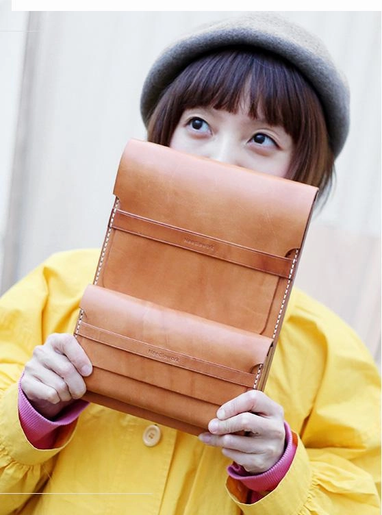 Cool Wooden Brown Leather Mens Long Wallet Brown Long Wallet for Men