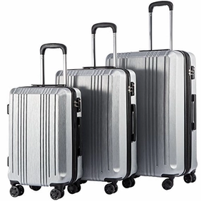 Coolife Luggage Expandable Suitcase PC ABS 3 Piece Set with TSA Lock Spinner 20in24in28in