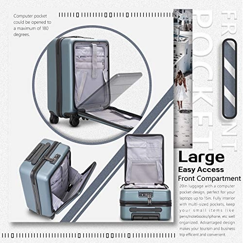 COOLIFE Luggage Suitcase Piece Set Carry On ABS PC Spinner Trolley with pocket Compartmnet Weekend Bag (Sakura pink, 2-piece Set)