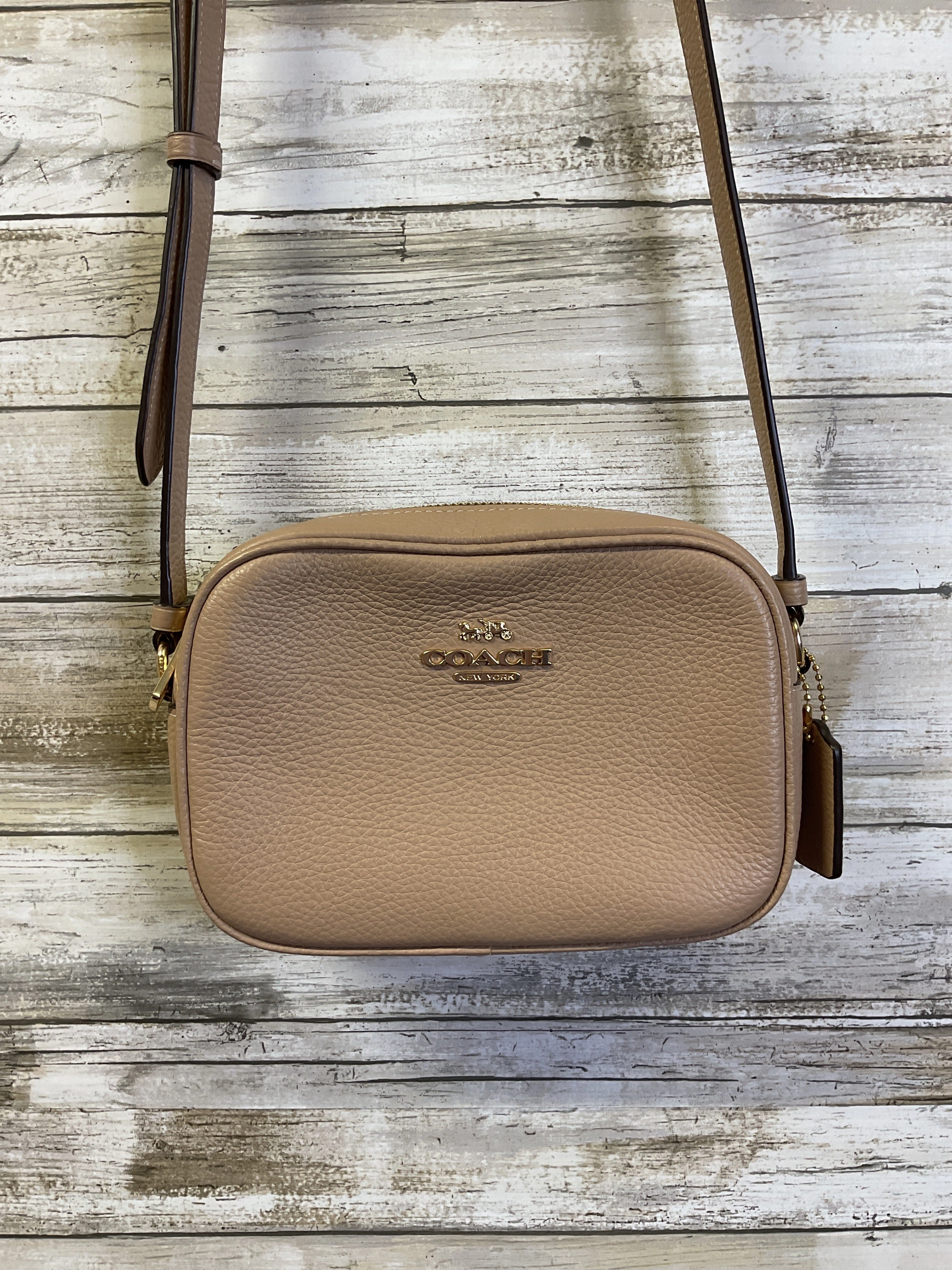 Crossbody Designer By Coach In Beige, Size:Small