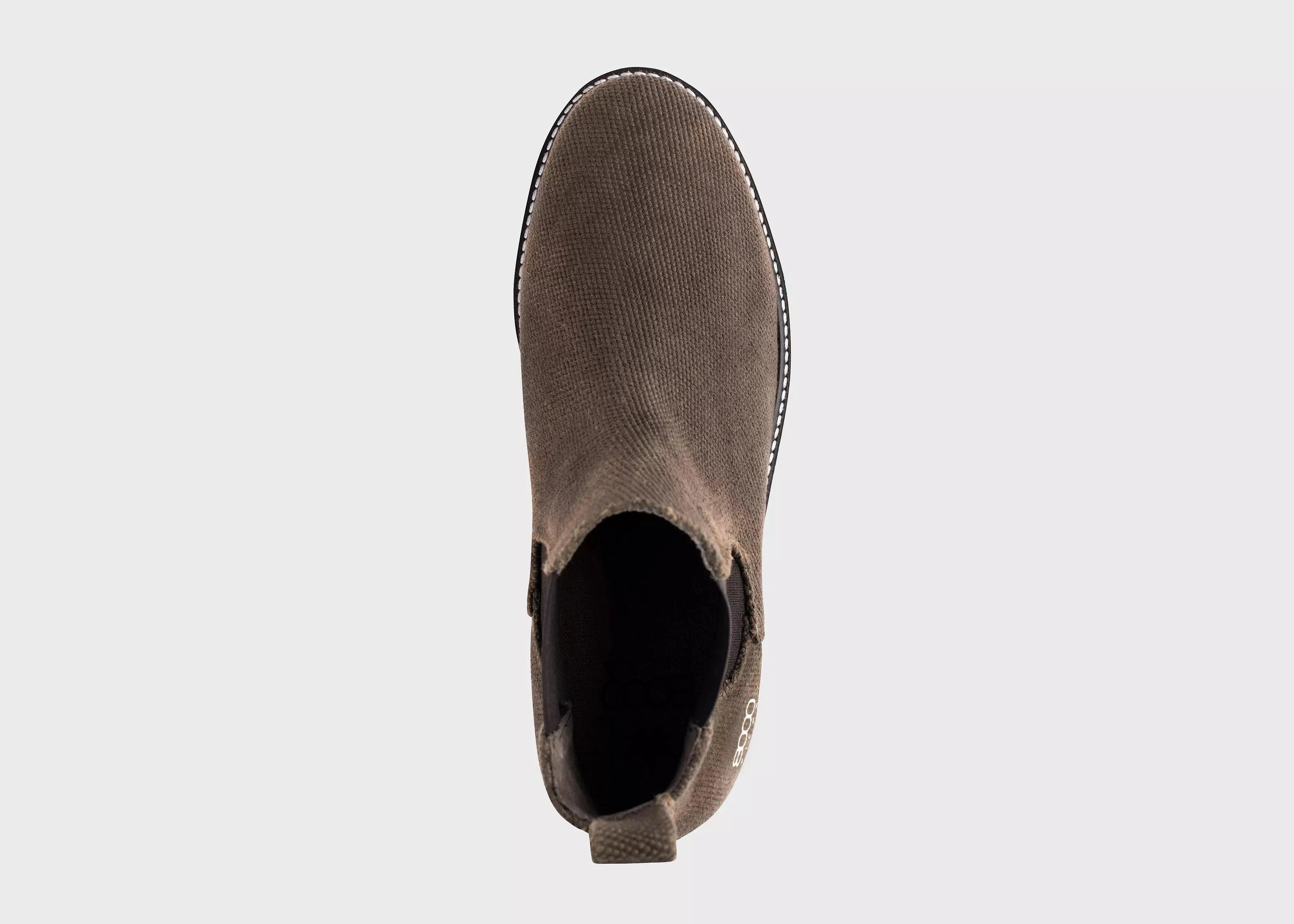 Crossover Men's Vegan Hemp Chelsea Boots | Dark Brown