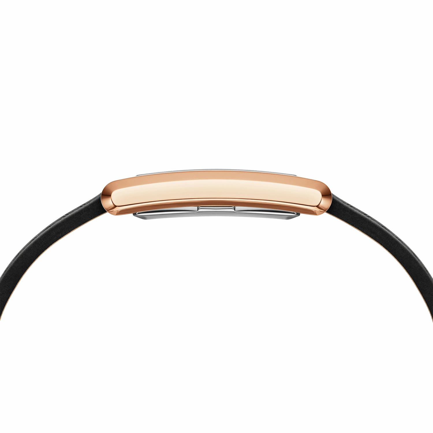 Daniel Wellington Bound Black Crocodile Rose Gold White Dial Watch DW00100698