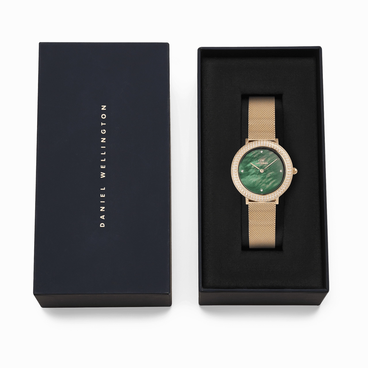 Daniel Wellington Crystalline Bezel Evergold Green Dial Watch DW00100824