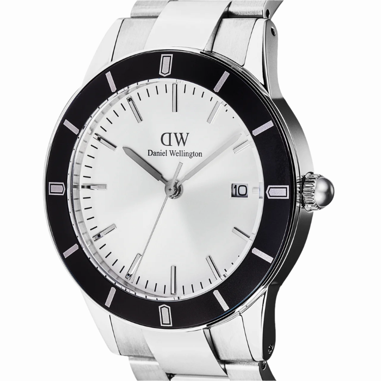 Daniel Wellington Iconic Paradigma Link Black Bezel White Dial Watch DW00100819