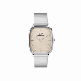 Daniel Wellington Marlon Sterling Wire Vintage Linen Pattern Dial Watch DW00100812