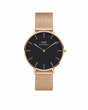 Daniel Wellington Petite 36 Melrose Rose Gold & Black Watch