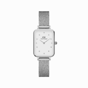 Daniel Wellington Quadro Lumine Pressed Sterling White Dial Watch DW00100597