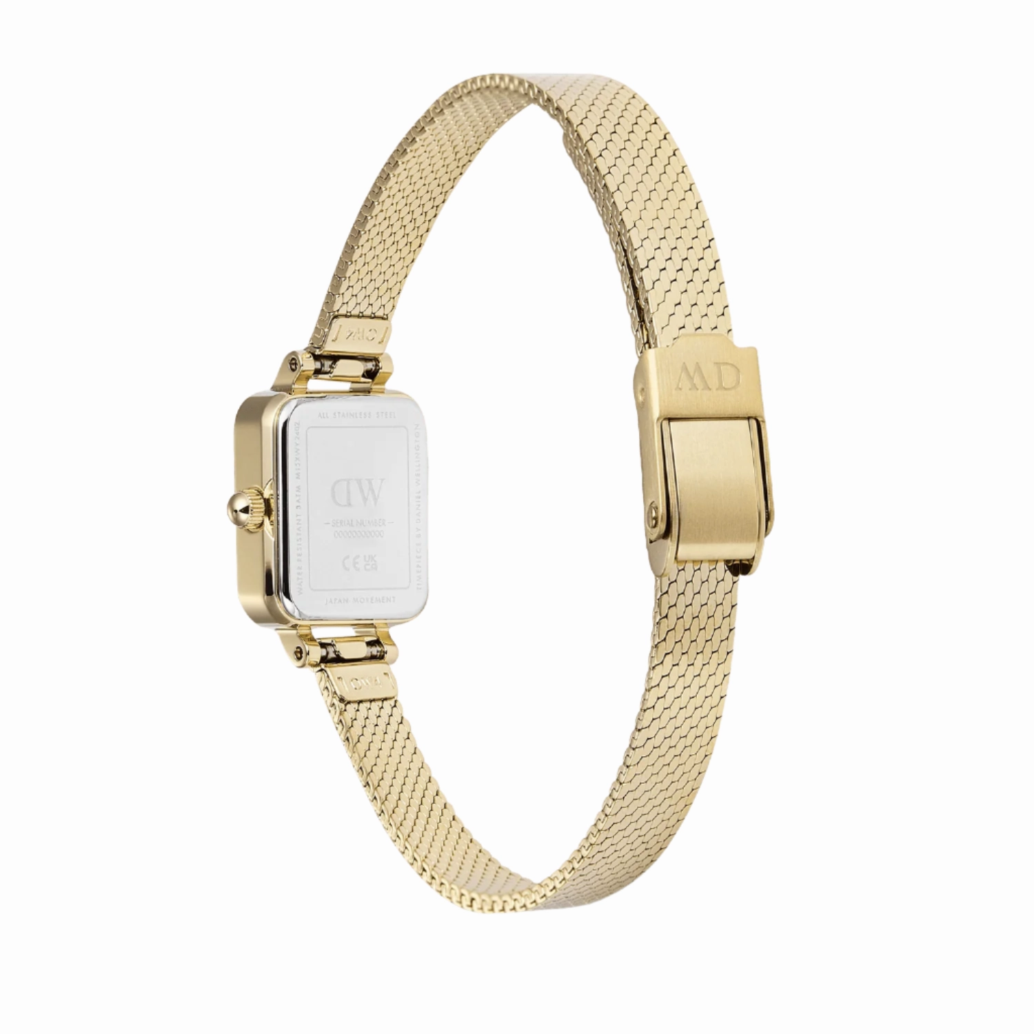 Daniel Wellington Quadro Mini Mirror Reflection Gold Dial Watch DW00100801