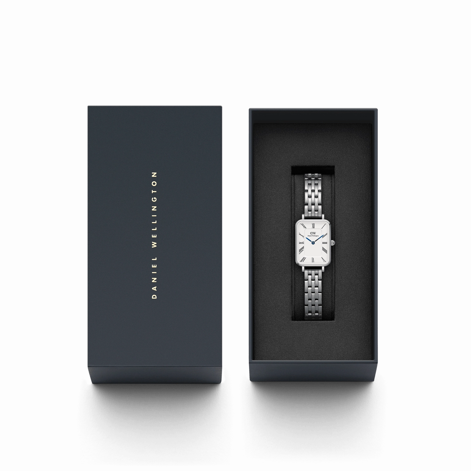 Daniel Wellington Quadro Roman Numerals 5-Link White Dial Watch DW00100691