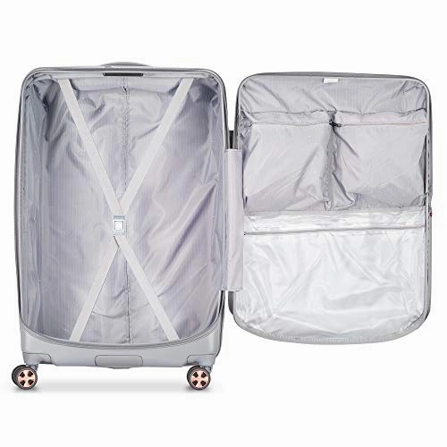 DELSEY Paris Eclipse DLX Expandable Luggage with Spinner Wheels, Harbor Gray, Checked-Large 29 Inch
